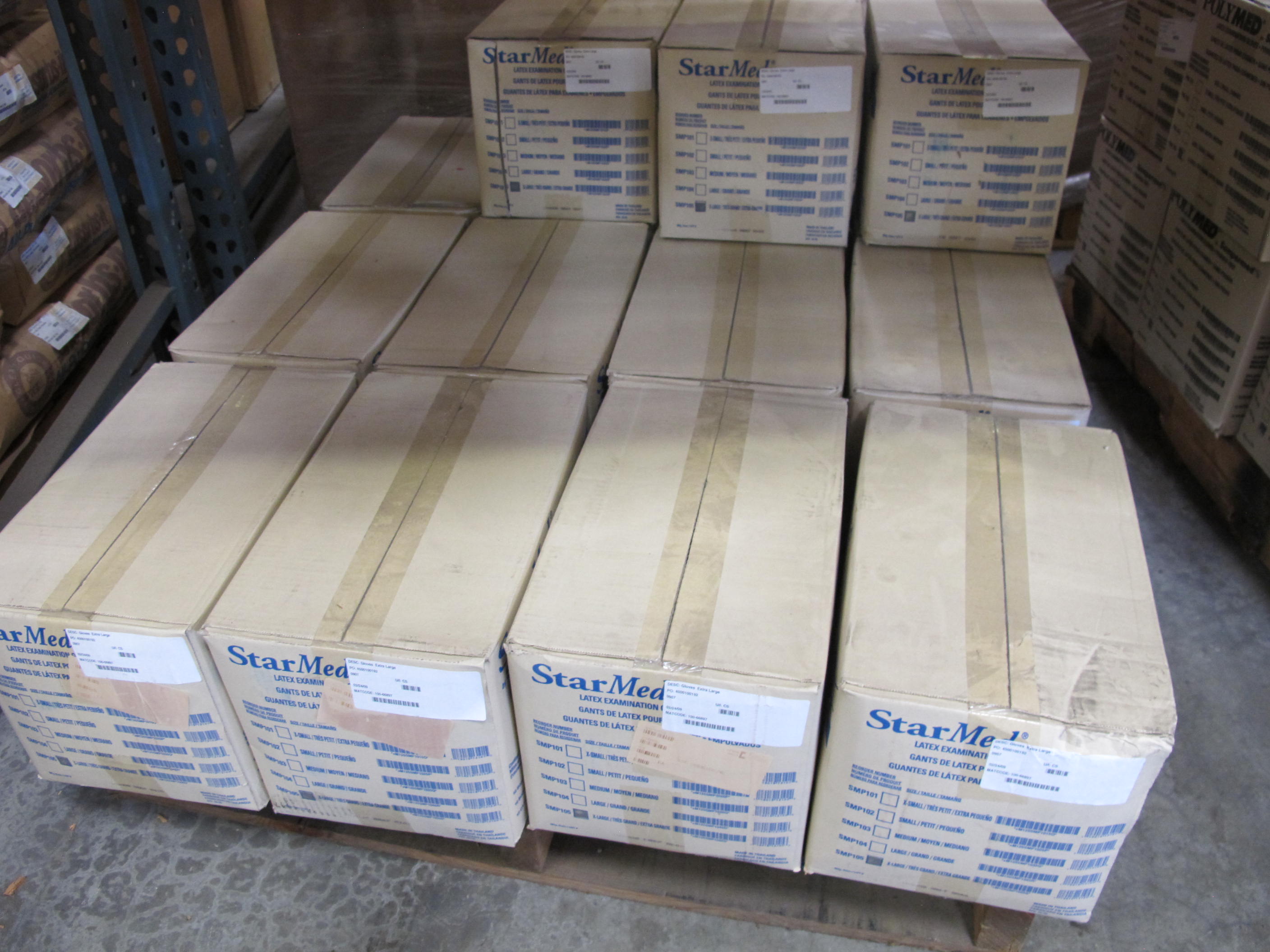 LOT TO INCLUDE: (2) FIXTURES, LIGHTING TYPE, 120 VOLT, HIGH PRESSURE SODIUM LAMP, 150 WATT. PENDANT MOUNTED, PRISMATIC GLASS REFRACTOR, SYMMETRICAL INTEGRAL BALLASTS, WITH LAMP, (20+) GOGGLES, DUST PROTECTION & CHEMICAL SPLASH KIND, CLEAR LENS, (14 BOXES) GLOVES, EXTRA LARGE SIZE, SURGEONS, INCINERABLE KIND, LATEX (7 MIL) MATERIAL, OFF-WHITE COLOR. AMBIDEXTROUS, 10" LENGTH, ROLLED CUFF, ETC.. LOADING & HANDLING FEE $15-4178